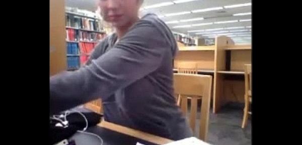  College student strips in front of cam in school library